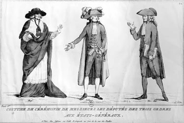 Zeremonielle Kostüme der Deputierten der Trois Ordres aux Etats-Generaux, 4. Mai 1789